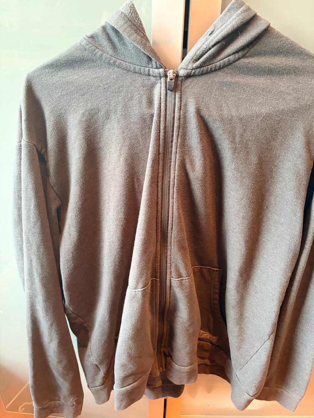 Eddie Bauer Men's XL Gray Full-Zip Fleece Hoodie Sweatshirt Casual Outdoor